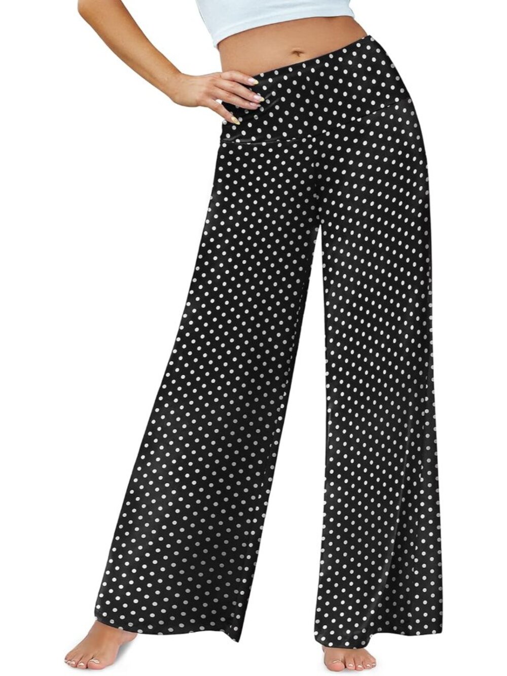 Palazzo Pants for Women Wide Leg Flowy Pants Casual Comfy High Waist Summer Pant - Picture 2 of 7